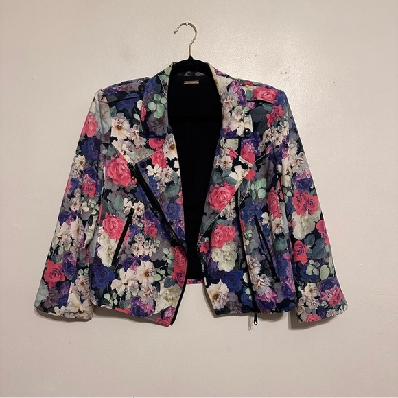 Rebecca Minkoff Wes Moto Floral Jacket Size Medium - Picture 4 of 8